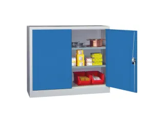grootvolumekast met openslaande deuren,RAL7035,front RAL5012 - 2
