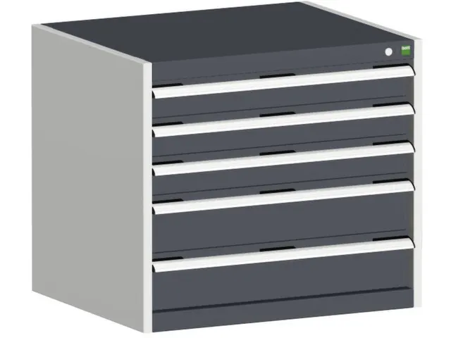 ladekast HxBxD 700x800x650mm 5laden romp RAL7035 front RAL7016