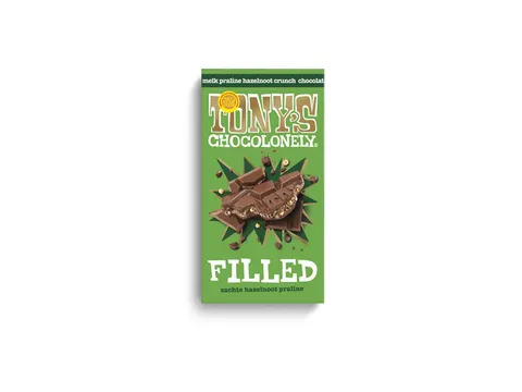 Chocolade Tony's Chocolonely filled melk hazelnoot praline 127 gram