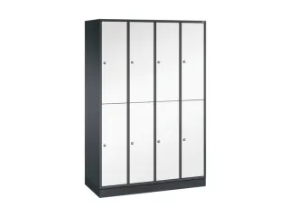 Dubbeldekse garderobekast,HxBxD 1950x1220x500mm,4x2vak.,vak B 260mm - 2