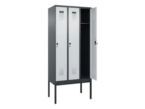 locker,HxBxD 2120x900x500mm,3vak,vak B 300mm,draaigrendel