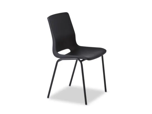 Chaise Coque plastique 4 pieds noir Assise PP Charbon