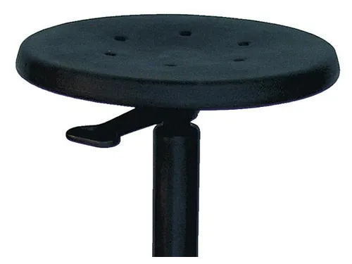Draaikruk 380-510mm Pu Zwart Gasveer Verchroomd Voetkruis Glijders