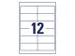 etiket Avery ILK 97x42,3mm 100 vel 12 etiketten per vel wit
