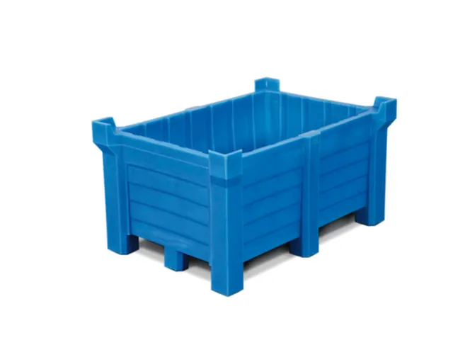stapelbak,HxLxB 600x800x1000mm,260l,PE,blauw,Wanden gesloten