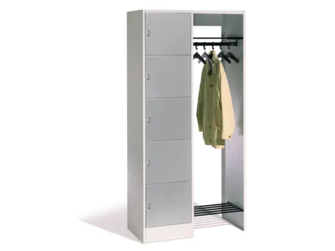 locker met kapstok,HxBxD 1950x960x480mm,romp RAL7035,front RAL7035