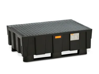 PE-opvangbak,v. 2x200l vat,opvangvol. 224l,HxBxD 430x1205x805mm - 1