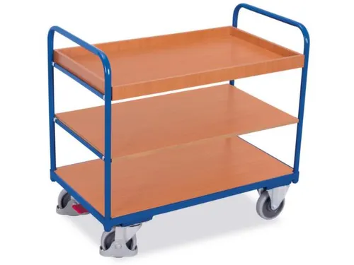Etagewagen 250kg 850x500mm H 950mm 3 Etages Hout Ral5010