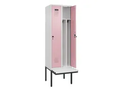 locker met bank,voor scheiding van kleding,HxBxD 2120x600x815mm,2vak