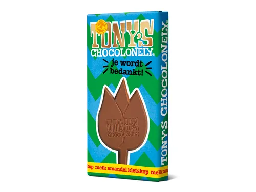 Chocolade Tony's Chocolonely "Je wordt bedankt" Melk karamel biscuit