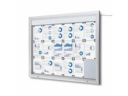 Outdoor mededelingenbord 18x A4 met logopaneel LED verlicht