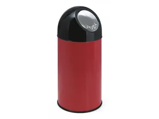 Afvalbak met pushdeksel en binnenemmer 40 liter Rood - 1