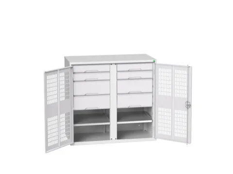 universele kast,HxBxD 1000x1050x550mm,2xStalen bodem,8lade(n)