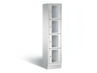 Lockerkast 1800x420x500mm 1x4 vakken Cilinderslot, Sokkel, RAL7035 - 2