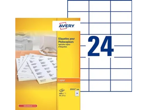 Avery Kopieeretiketten 70x37mm Wit
