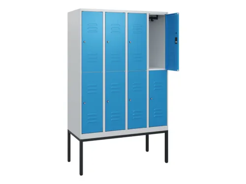dubbeldekse locker,HxBxD 1950x1200x500mm,4x2vak.,vak B 300mm,cil.-slot