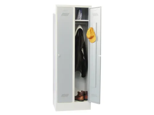 locker,HxBxD 1850x600x500mm,2vak,vak B 300mm,RAL7035,front RAL7035