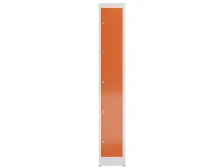 Lockerkast 1800x310x500mm 1x5 vakken cilinderslot, sokkel, RAL3000 - 2
