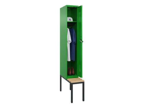 locker met bank,HxBxD 2120x300x815mm,1vak,vak B 300mm,draaigrendel