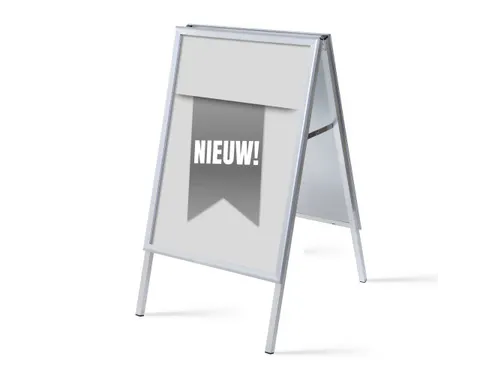 Stoepbord A1 complete set met print "NIEUW" Grijs