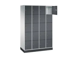 lockerkast,RAL 7035/RAL 7021,HxBxD 1950x1220x500mm,4x5vakken,cil.-slot