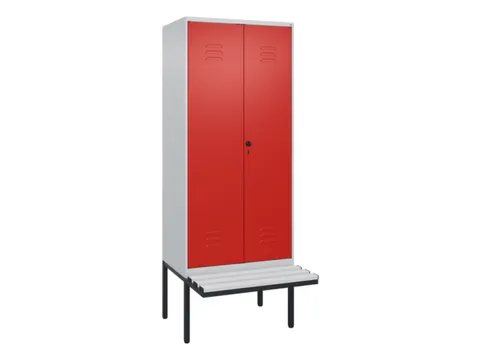 PBM-locker met bank,HxBxD 2120x800x815mm,2vak,vak B 400mm,draaigrendel