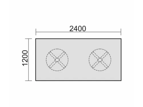 vergadertafel,HxBxD 720x2400x1200mm,rechthoekig