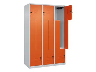 Z-garderobekast,HxBxD 1850x1200x500mm,vak B 200/400mm,draaigrendel - 2