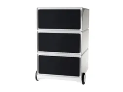 mobiel ladeblok,HxBxD 642x390x436mm,3lade(n),romp wit,front zwart
