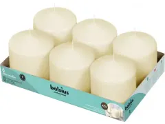 Kaars Stomp 10 x 10 cm Ivoo r 52u tray 6 stuks