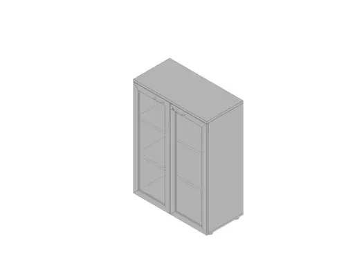 vitrinekast HxBxD 1232x900x450mm 2xhouten vloer 3 OH aluminium grijs