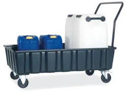 Opvangbak 2x 200l Opvangvol. 220l Pe 435x 1220x 820mm Wielen