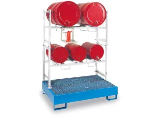 Complete Aanbieding Stapelframes 3X60L 2X200L Vaste Opvangbak Verzinkt - 2