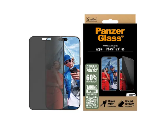 PanzerGlass Privacy Screen Protector iPhone 16 Pro Max | Ultra-Wide