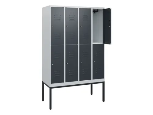 dubbeldekse locker,HxBxD 1950x1200x500mm,4x2vak.,vak B 300mm,cil.-slot