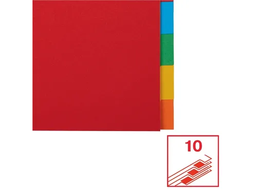 Tabbladen Esselte A4 11-gaats Karton 10-delig Blanco Tabs Kleur