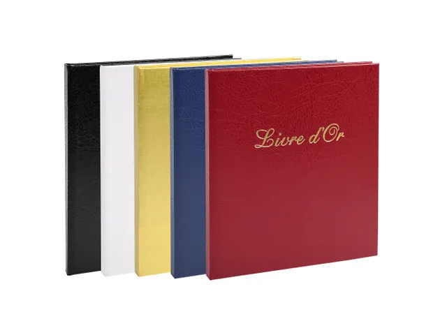 Livre d'or Balacron avec titre 140 pages blanches - 21x19 cm vertical