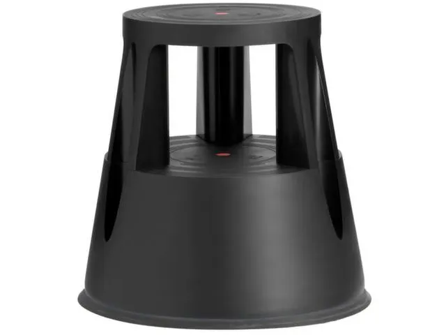 verrijdbaar opstapje,kunststof,RAL9005,trede Ø 283mm,3geveerde wielen