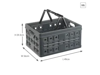 #*Square vouwkrat met extra handgreep 32L zwart/anthr49 x 36 x 24,5 cm - 2
