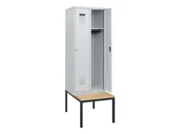 locker met bank,HxBxD 1950x600x815mm,2vak,vak B 300mm,cilinderslot