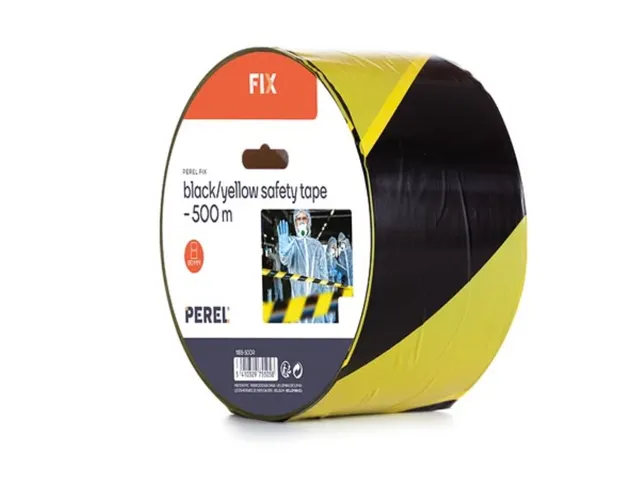 Ruban de sécurité Noir/Jaune rouleau 500m