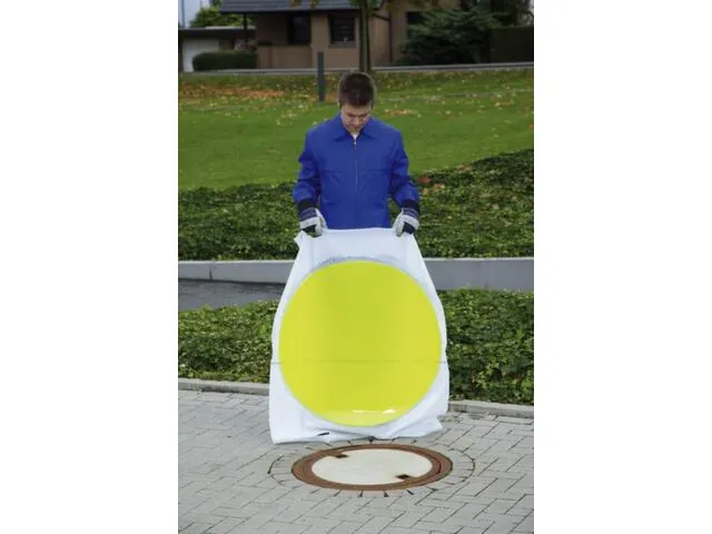 putafdekking,olie-/chemicaliënbestendig,HxØ 13x450mm,PU,geel