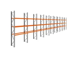 palletstelling,basis+9xaanbouw,HxBxD 3990x19350x750mm,vakl. 3000kg - 1