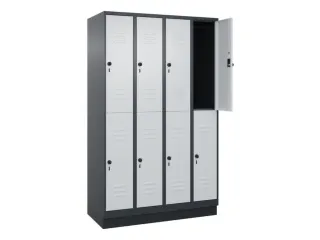 dubbeldekse locker,HxBxD 1950x1200x500mm,4x2vak.,vak B 300mm - 2