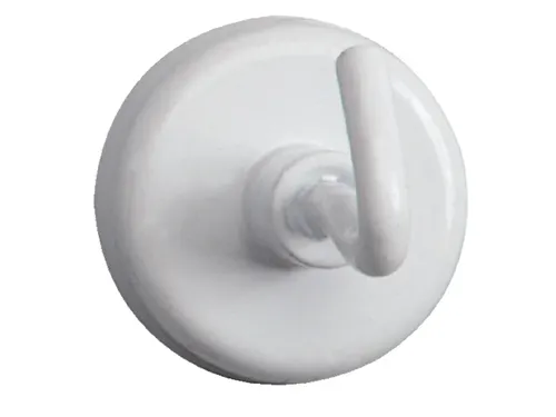 Magneet met haak MAUL 25mm trekkracht 3kg wit 5 stuks