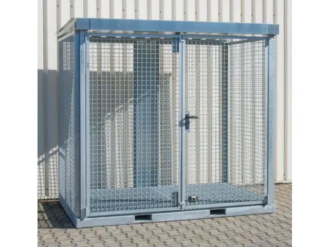 gasflessendepot,v. 60xØ 230mm fles,HxBxD 2260x2535x1575mm,m. deksel