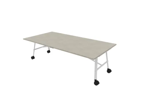 klaptafel,HxBxD 750x2400x1200mm,hoekig,4voeten wit,ovale buis