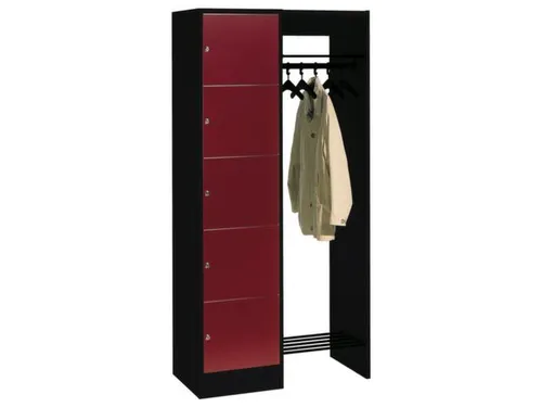 locker met kapstok,HxBxD 1950x960x480mm,romp RAL7016,front RAL7016