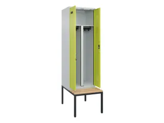 PBM-locker met bank,HxBxD 2120x600x815mm,2vak,vak B 300mm - 1