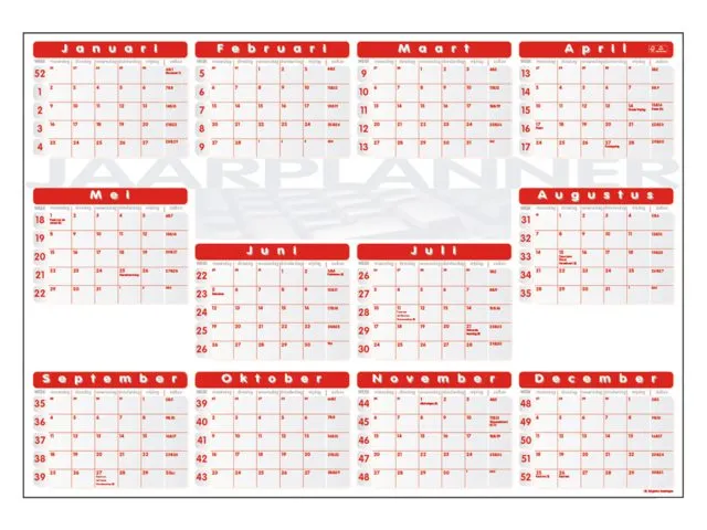 Jaarplankalender 2026 Quantore A1 84x57cm